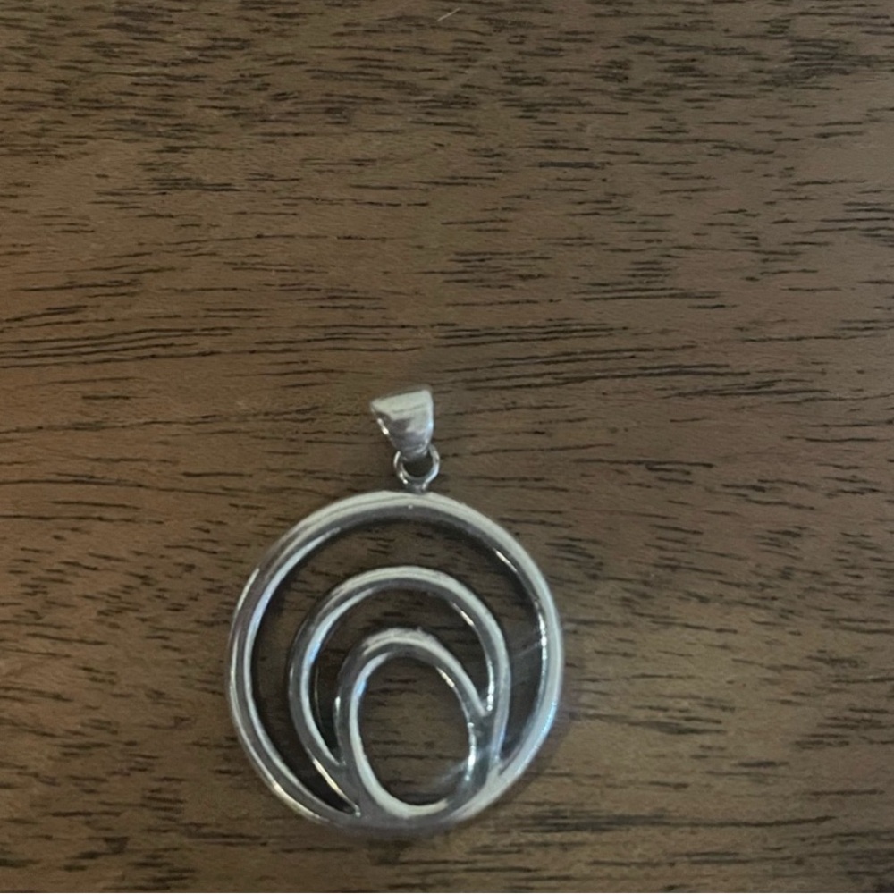 Modern Spiral Silver Necklace